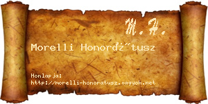 Morelli Honorátusz névjegykártya